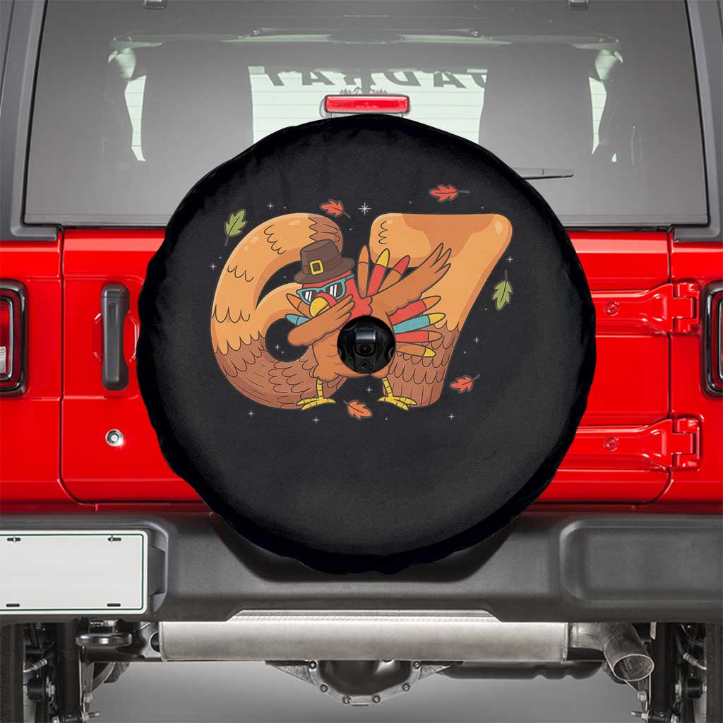 Thanksgiving Turkey Dabbing Spare Tire Cover Six Seven Meme Trending Gift TS12 Black Print Your Wear