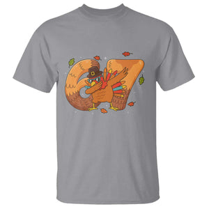 Thanksgiving Turkey Dabbing T Shirt Six Seven Meme Trending Gift TS12 Sport Gray Print Your Wear