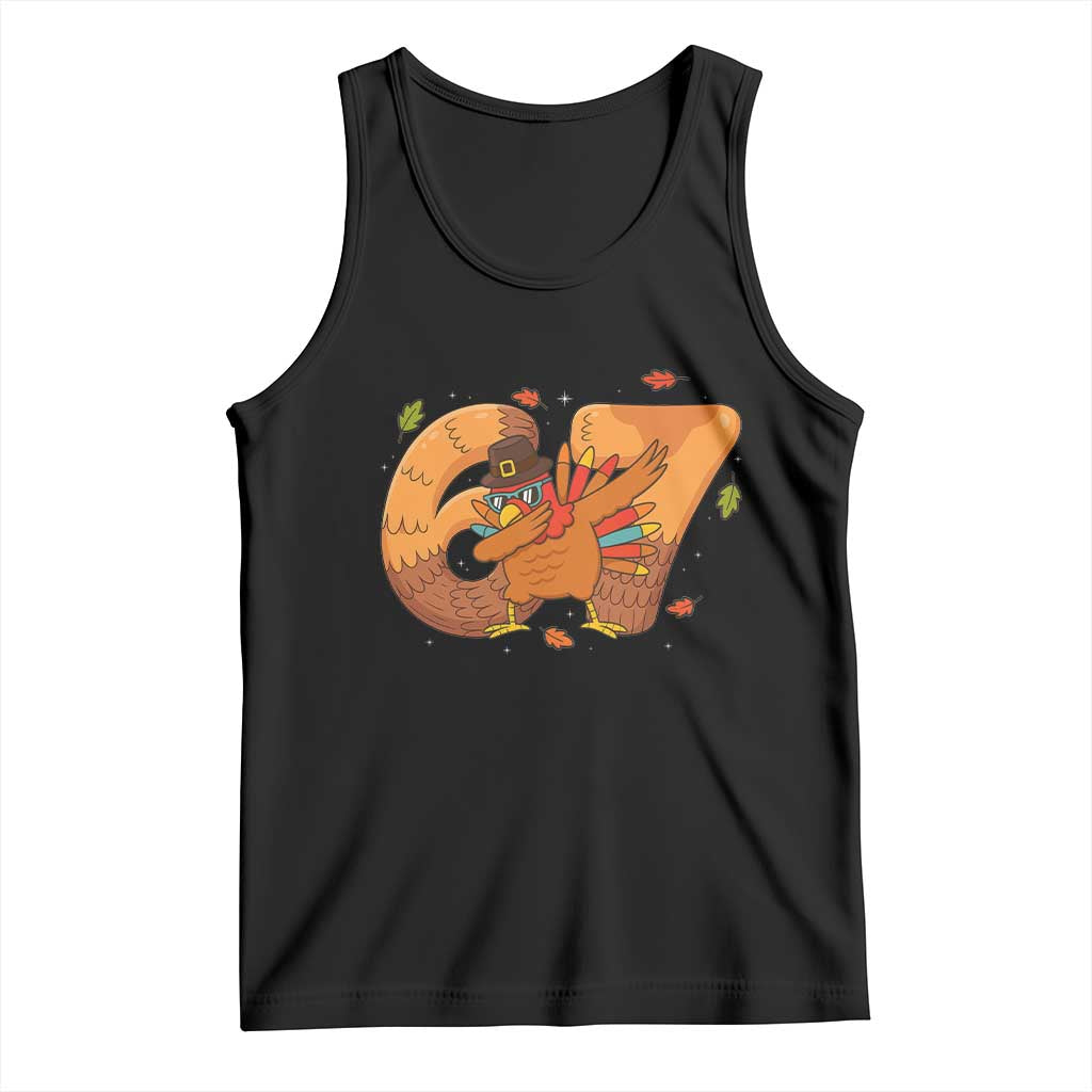 Thanksgiving Turkey Dabbing Tank Top Six Seven Meme Trending Gift TS12 Black Print Your Wear
