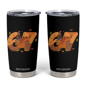 Thanksgiving Turkey Dabbing Tumbler Cup Six Seven Meme Trending Gift TS12 Black Print Your Wear
