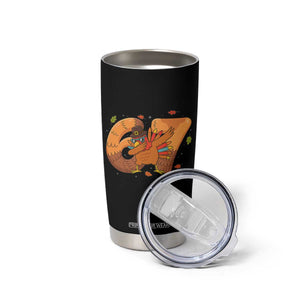 Thanksgiving Turkey Dabbing Tumbler Cup Six Seven Meme Trending Gift TS12 Print Your Wear