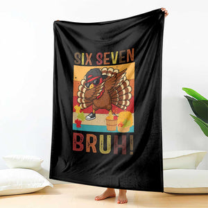 Six Seven Meme Turkey Dabbing Throw Blanket Funny Thanksgiving Gift TS12 Print Your Wear