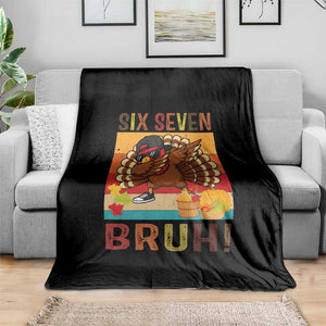 Six Seven Meme Turkey Dabbing Throw Blanket Funny Thanksgiving Gift TS12 Print Your Wear