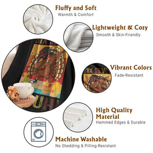 Six Seven Meme Turkey Dabbing Throw Blanket Funny Thanksgiving Gift TS12 Print Your Wear