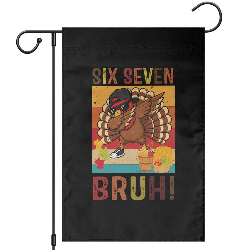 Six Seven Meme Turkey Dabbing Garden Flag Funny Thanksgiving Gift TS12 Black Print Your Wear