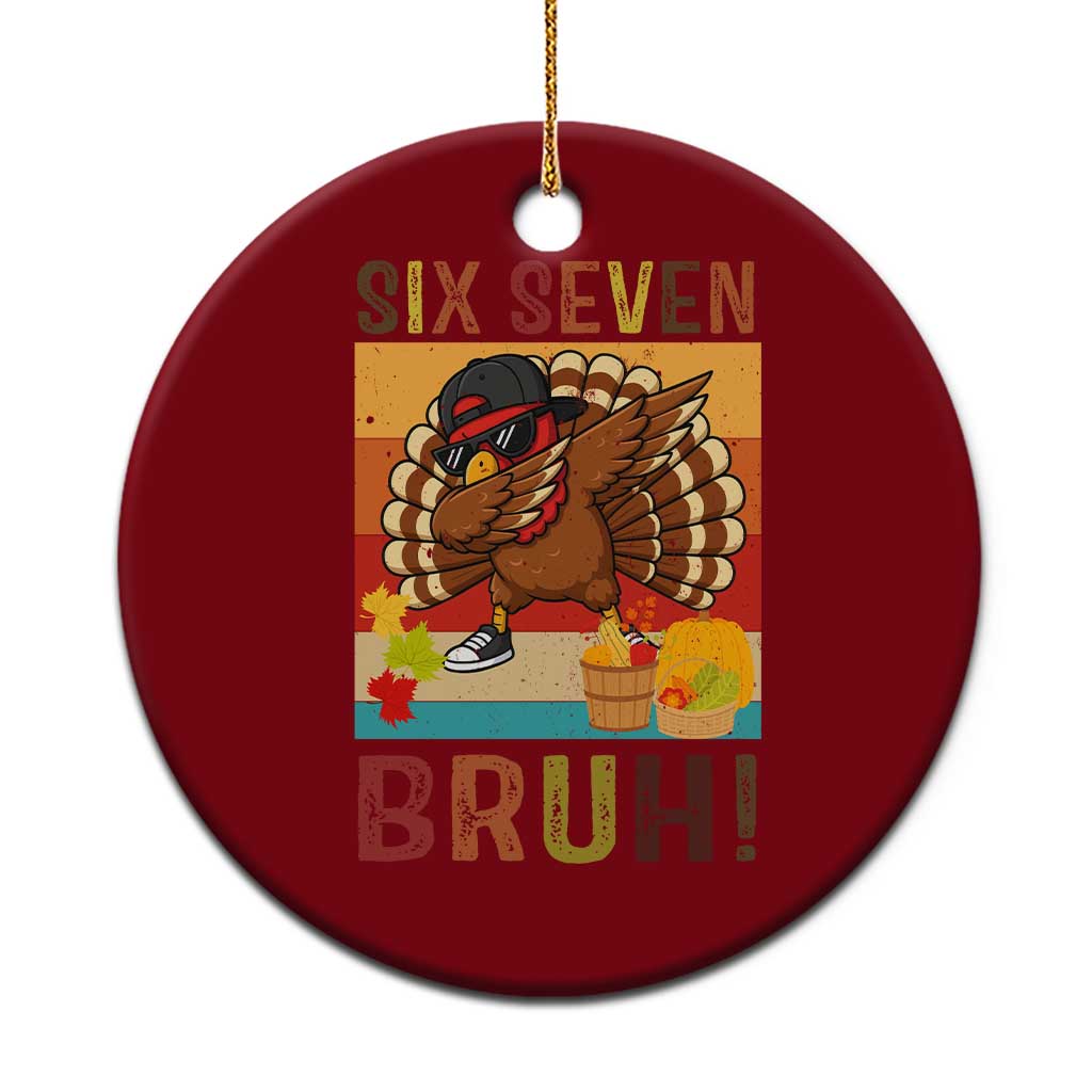 Six Seven Meme Turkey Dabbing Ceramic Ornament Funny Thanksgiving Gift TS12 1pc Red Print Your Wear