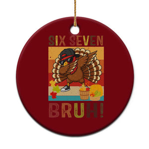 Six Seven Meme Turkey Dabbing Ceramic Ornament Funny Thanksgiving Gift TS12 1pc Red Print Your Wear