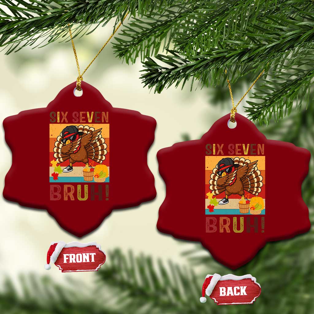 Six Seven Meme Turkey Dabbing Ceramic Ornament Funny Thanksgiving Gift TS12 Print Your Wear
