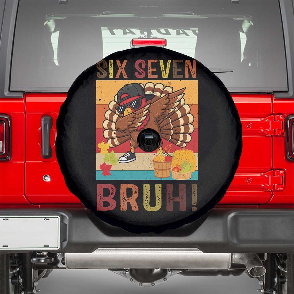 Six Seven Meme Turkey Dabbing Spare Tire Cover Funny Thanksgiving Gift - Print Your Wear