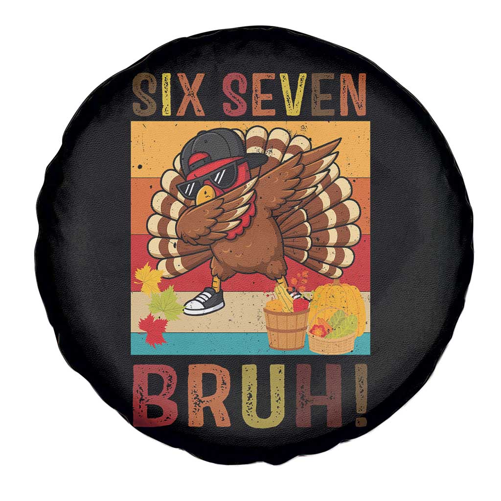 Six Seven Meme Turkey Dabbing Spare Tire Cover Funny Thanksgiving Gift - Print Your Wear