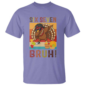 Six Seven Meme Turkey Dabbing T Shirt Funny Thanksgiving Gift TS12 Violet Print Your Wear