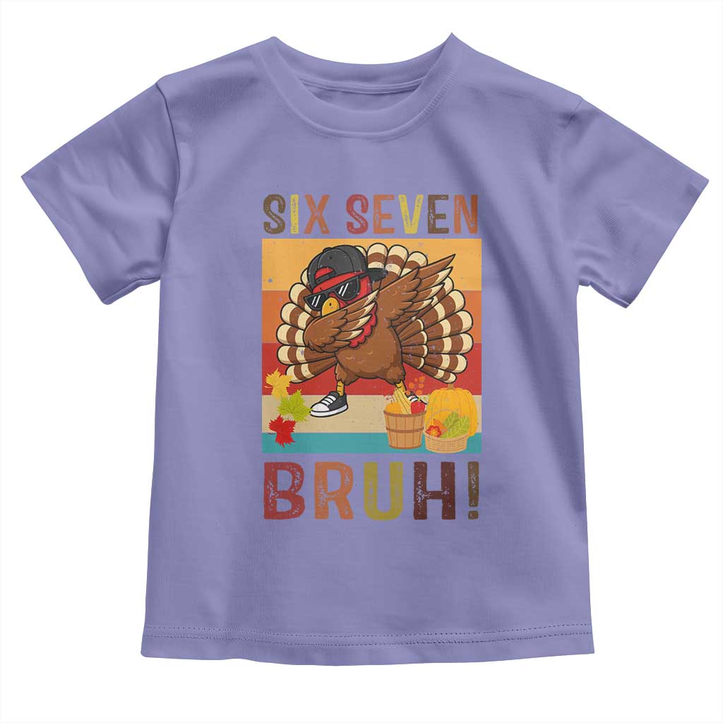 Six Seven Meme Turkey Dabbing Toddler T Shirt Funny Thanksgiving Gift TS12 Violet Print Your Wear
