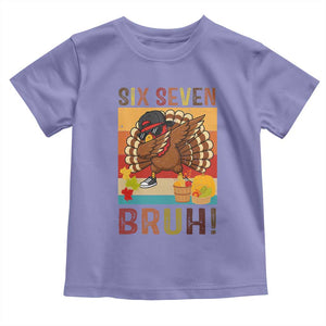 Six Seven Meme Turkey Dabbing Toddler T Shirt Funny Thanksgiving Gift TS12 Violet Print Your Wear