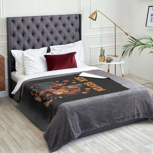 Six Seven Meme Bigfoot And Turkey Throw Blanket Funny Thanksgiving Gift TS12 Print Your Wear