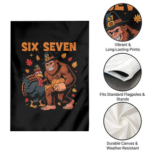 Six Seven Meme Bigfoot And Turkey Garden Flag Funny Thanksgiving Gift TS12 Print Your Wear