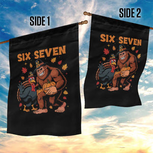 Six Seven Meme Bigfoot And Turkey Garden Flag Funny Thanksgiving Gift TS12 Print Your Wear