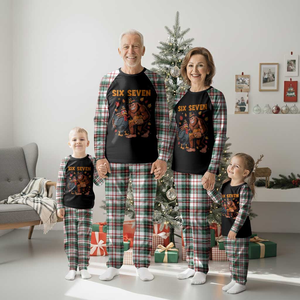 Six Seven Meme Bigfoot And Turkey Plaid Pajama Set Funny Thanksgiving Gift TS12 Christmas Plaid Print Your Wear