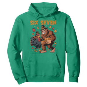 Six Seven Meme Bigfoot And Turkey Hoodie Funny Thanksgiving Gift TS12 Irish Green Print Your Wear