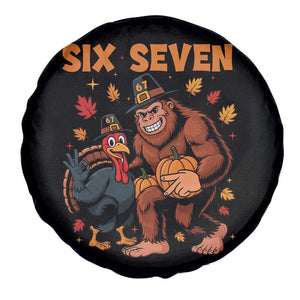 Six Seven Meme Bigfoot And Turkey Spare Tire Cover Funny Thanksgiving Gift TS12 Print Your Wear