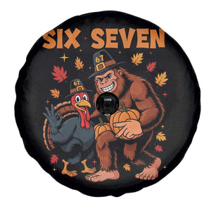 Six Seven Meme Bigfoot And Turkey Spare Tire Cover Funny Thanksgiving Gift TS12 Print Your Wear