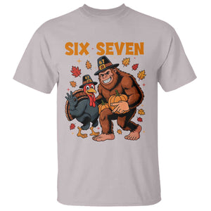 Six Seven Meme Bigfoot And Turkey T Shirt Funny Thanksgiving Gift TS12 Ice Gray Print Your Wear