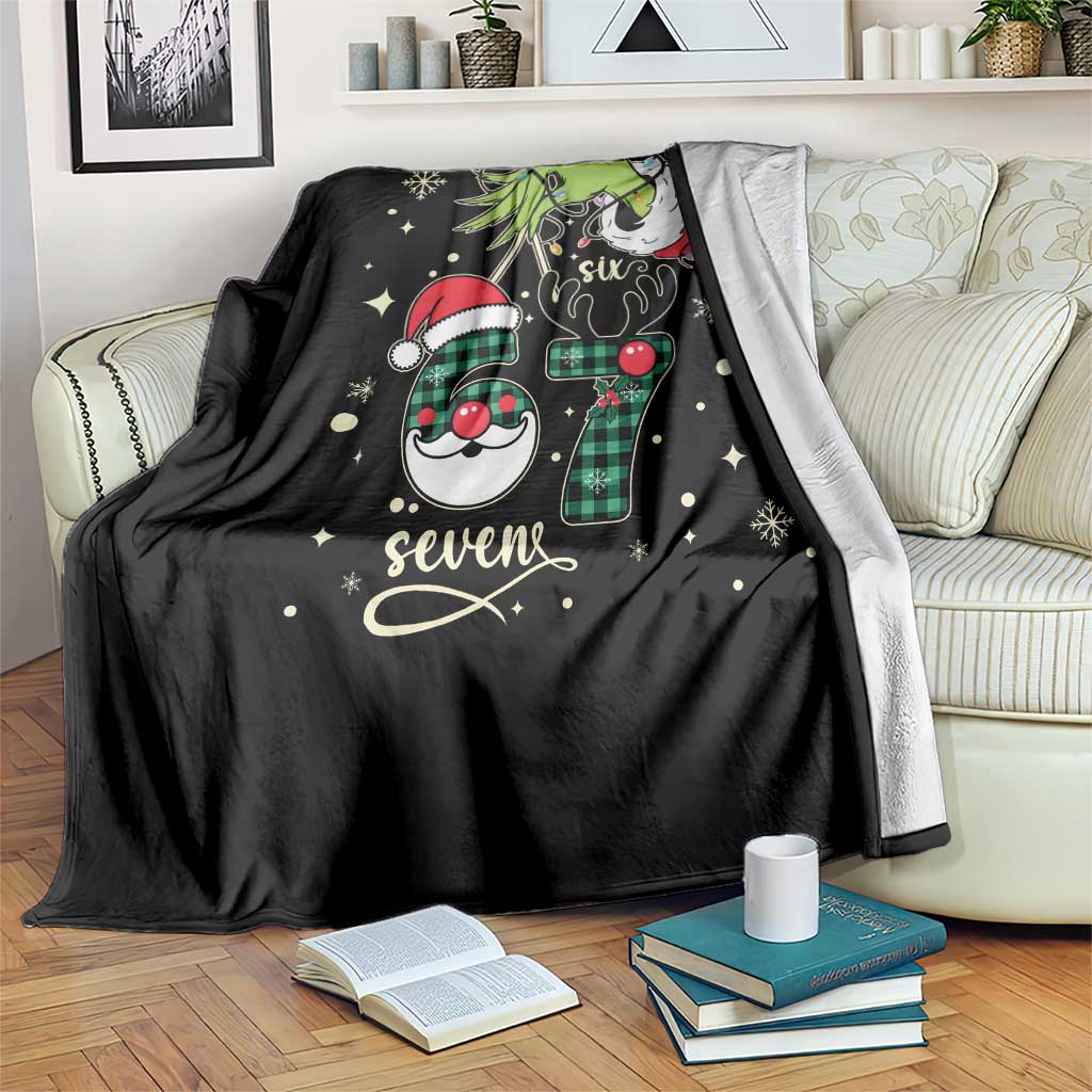 Funny Green Hand Six Seven Meme Throw Blanket Gen Z Alpha Xmas Gift TS12 Print Your Wear