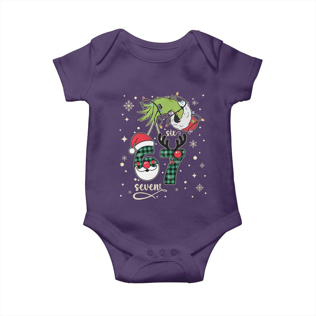 Funny Green Hand Six Seven Meme Baby Onesie Gen Z Alpha Xmas Gift TS12 Purple Print Your Wear