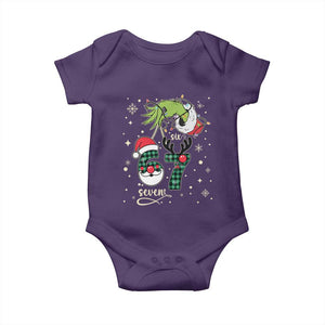 Funny Green Hand Six Seven Meme Baby Onesie Gen Z Alpha Xmas Gift TS12 Purple Print Your Wear