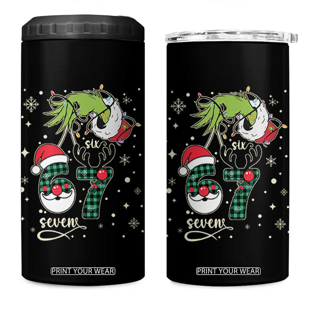 Funny Green Hand Six Seven Meme 4 in 1 Can Cooler Tumbler Gen Z Alpha Xmas Gift TS12 One Size: 16 oz Black Print Your Wear