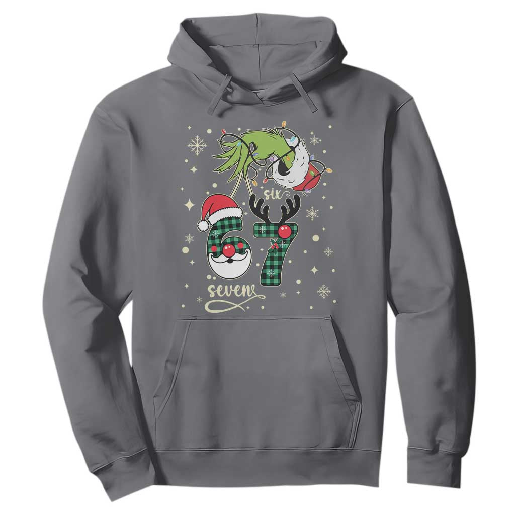 Funny Green Hand Six Seven Meme Hoodie Gen Z Alpha Xmas Gift TS12 Charcoal Print Your Wear