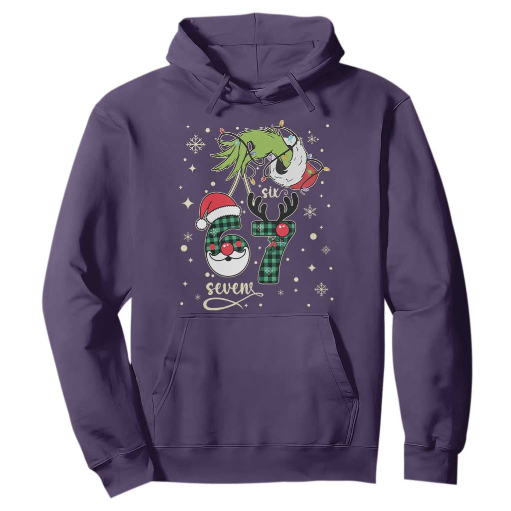 Funny Green Hand Six Seven Meme Hoodie Gen Z Alpha Xmas Gift TS12 Purple Print Your Wear