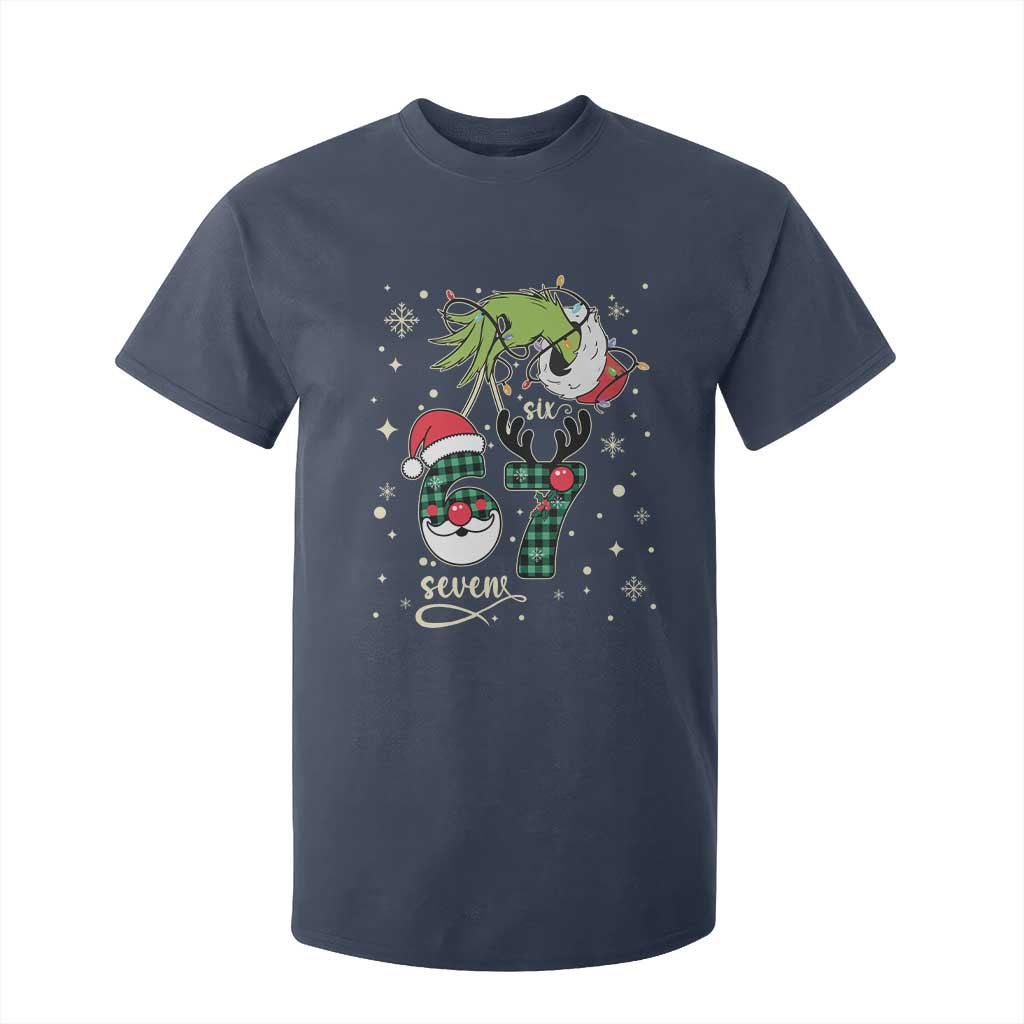Funny Green Hand Six Seven Meme T Shirt For Kid Gen Z Alpha Xmas Gift TS12 Navy Print Your Wear