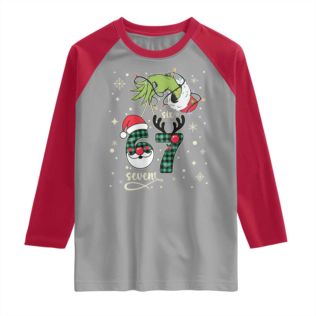 Funny Green Hand Six Seven Meme Raglan Shirt Gen Z Alpha Xmas Gift TS12 Sport Gray Red Print Your Wear