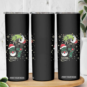 Funny Green Hand Six Seven Meme Skinny Tumbler Gen Z Alpha Xmas Gift TS12 Print Your Wear