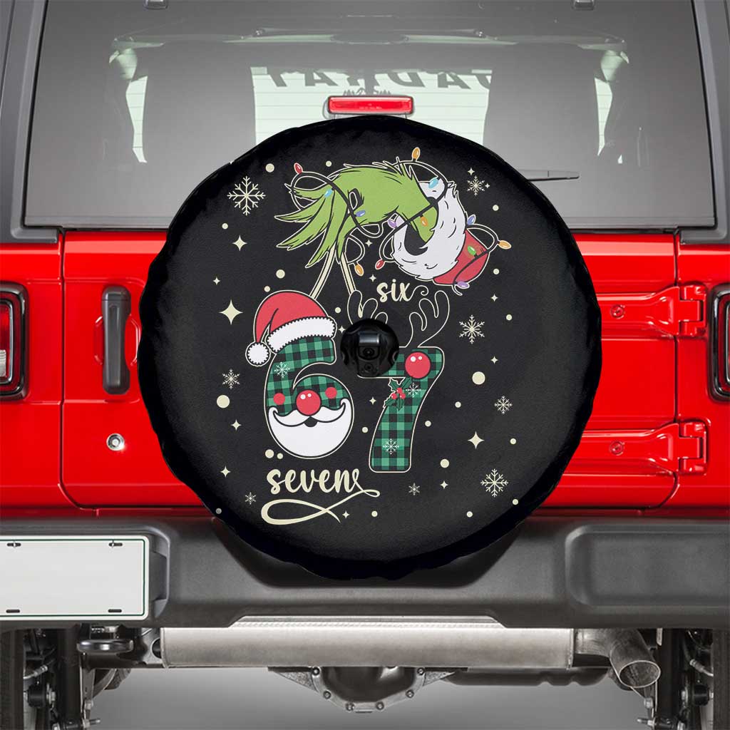 Funny Green Hand Six Seven Meme Spare Tire Cover Gen Z Alpha Xmas Gift TS12 Black Print Your Wear
