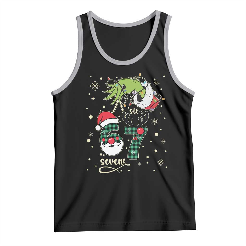 Funny Green Hand Six Seven Meme Tank Top Gen Z Alpha Xmas Gift TS12 Black Athletic Heather Print Your Wear