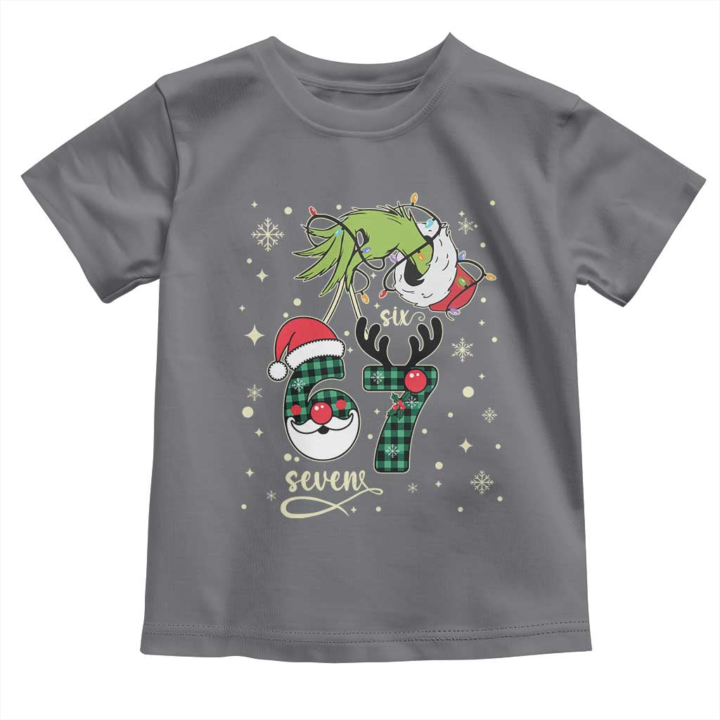 Funny Green Hand Six Seven Meme Toddler T Shirt Gen Z Alpha Xmas Gift TS12 Charcoal Print Your Wear
