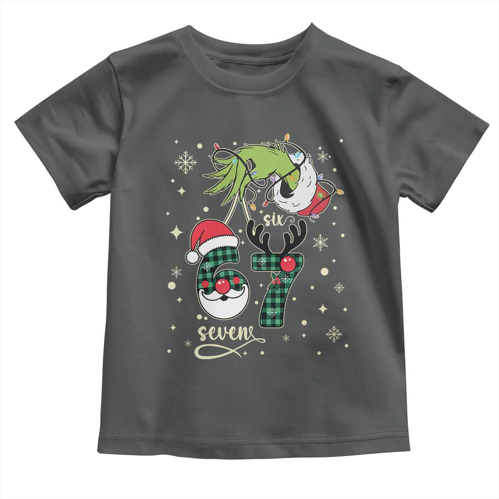 Funny Green Hand Six Seven Meme Toddler T Shirt Gen Z Alpha Xmas Gift TS12 Dark Heather Print Your Wear