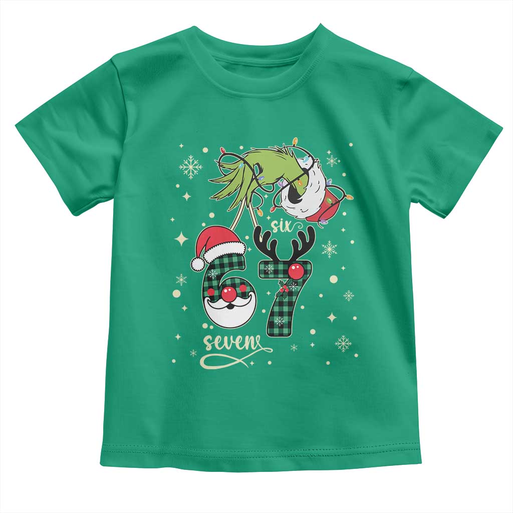 Funny Green Hand Six Seven Meme Toddler T Shirt Gen Z Alpha Xmas Gift TS12 Irish Green Print Your Wear