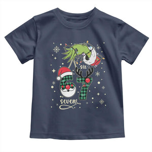 Funny Green Hand Six Seven Meme Toddler T Shirt Gen Z Alpha Xmas Gift TS12 Navy Print Your Wear