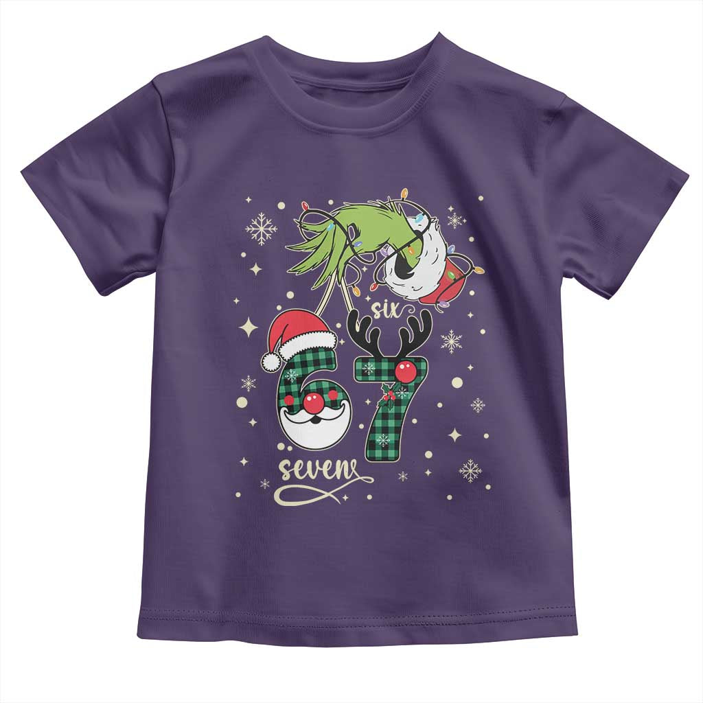 Funny Green Hand Six Seven Meme Toddler T Shirt Gen Z Alpha Xmas Gift TS12 Purple Print Your Wear