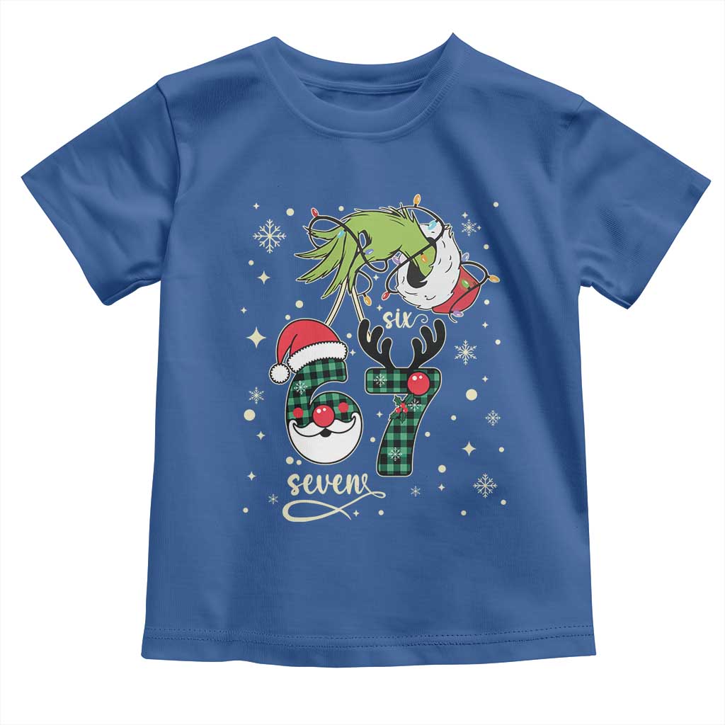 Funny Green Hand Six Seven Meme Toddler T Shirt Gen Z Alpha Xmas Gift TS12 Royal Blue Print Your Wear