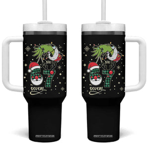 Funny Green Hand Six Seven Meme Tumbler With Handle Gen Z Alpha Xmas Gift TS12 One Size: 40 oz Black Print Your Wear