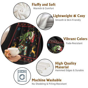 Green Hand 67 Meme Ugly Sweater Throw Blanket Funny Holiday Gift TS12 Print Your Wear