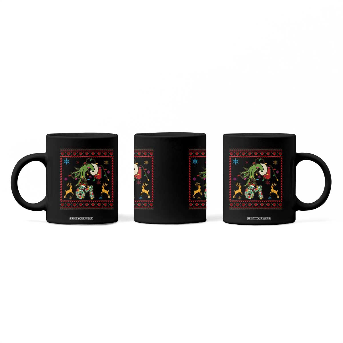 Green Hand 67 Meme Ugly Sweater Coffee Mug Funny Holiday Gift TS12 Print Your Wear