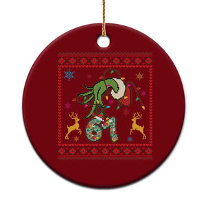 Green Hand 67 Meme Ugly Sweater Ceramic Ornament Funny Holiday Gift TS12 1pc Red Print Your Wear