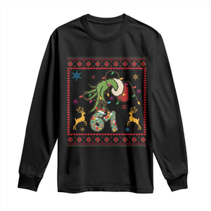 Green Hand 67 Meme Ugly Sweater Long Sleeve Shirt Funny Holiday Gift TS12 Black Print Your Wear
