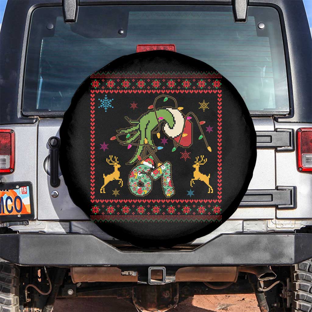 Green Hand 67 Meme Ugly Sweater Spare Tire Cover Funny Holiday Gift TS12 No hole Black Print Your Wear