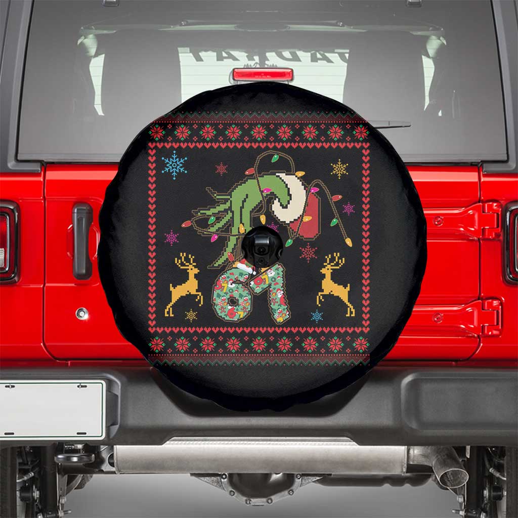Green Hand 67 Meme Ugly Sweater Spare Tire Cover Funny Holiday Gift TS12 Black Print Your Wear