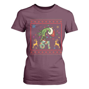Green Hand 67 Meme Ugly Sweater T Shirt For Women Funny Holiday Gift TS12 Maroon Print Your Wear